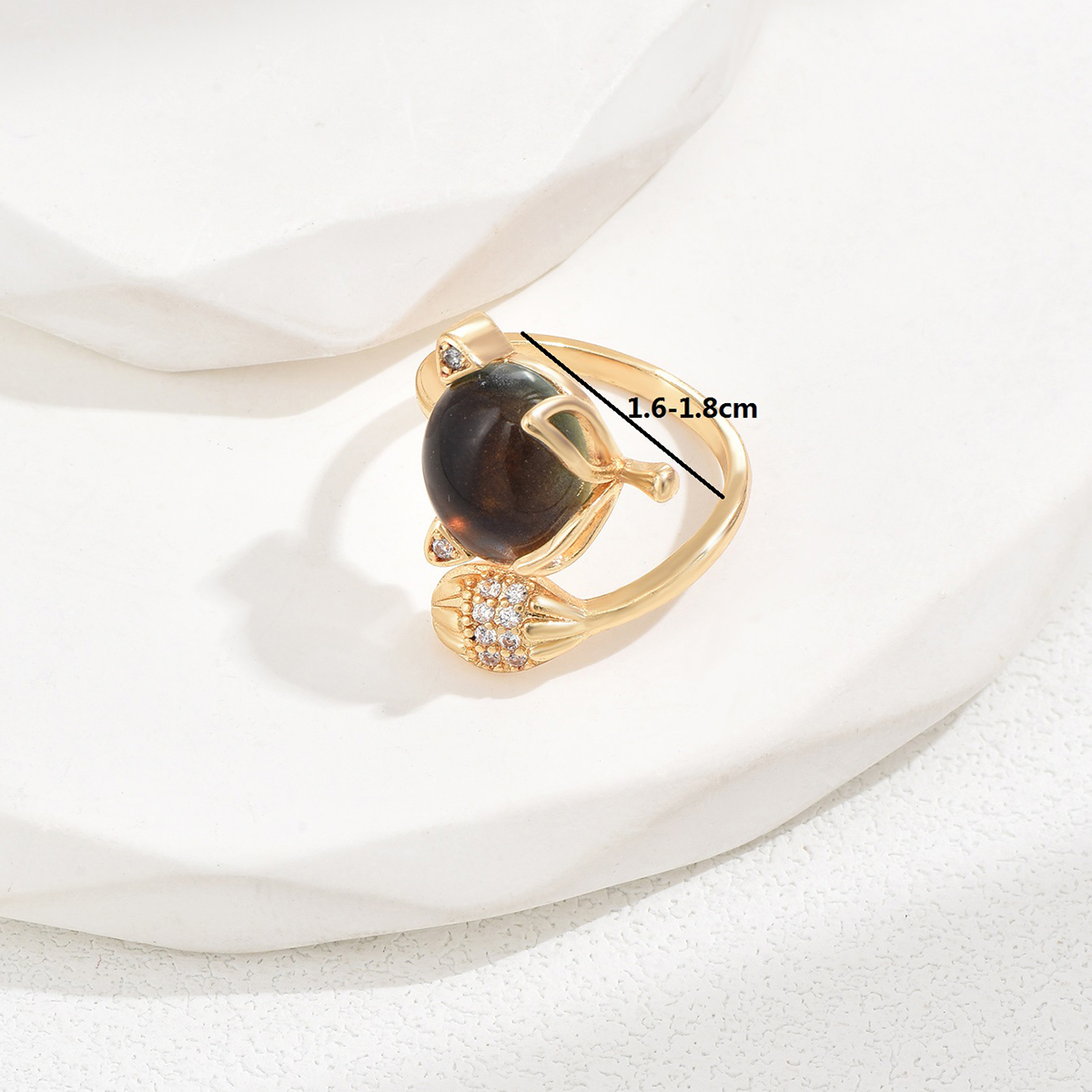 Elegant Cute Modern Style Animal Stainless Steel Inlay Artificial Gemstones  Copper Plated Rings