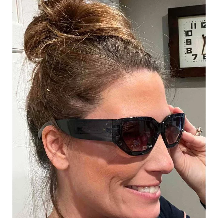 Women's Shiny Plastic Rectangle Sunglasses