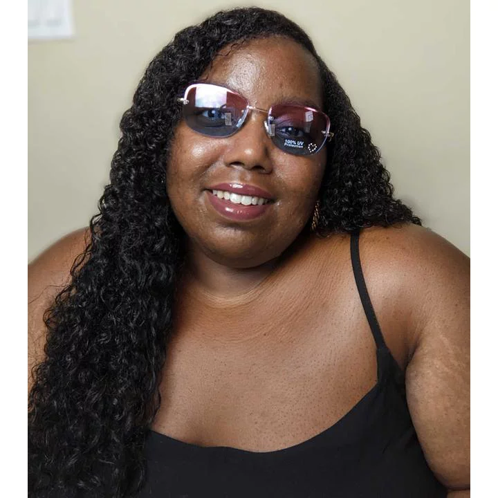 Women's Rhinestone Rimless Rectangle Sunglasses